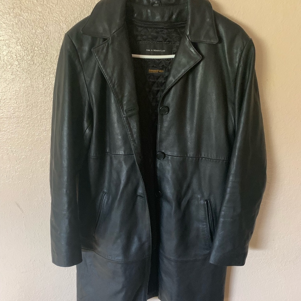 Jim & Mary Lou Leather Coat w/ zip out lining
